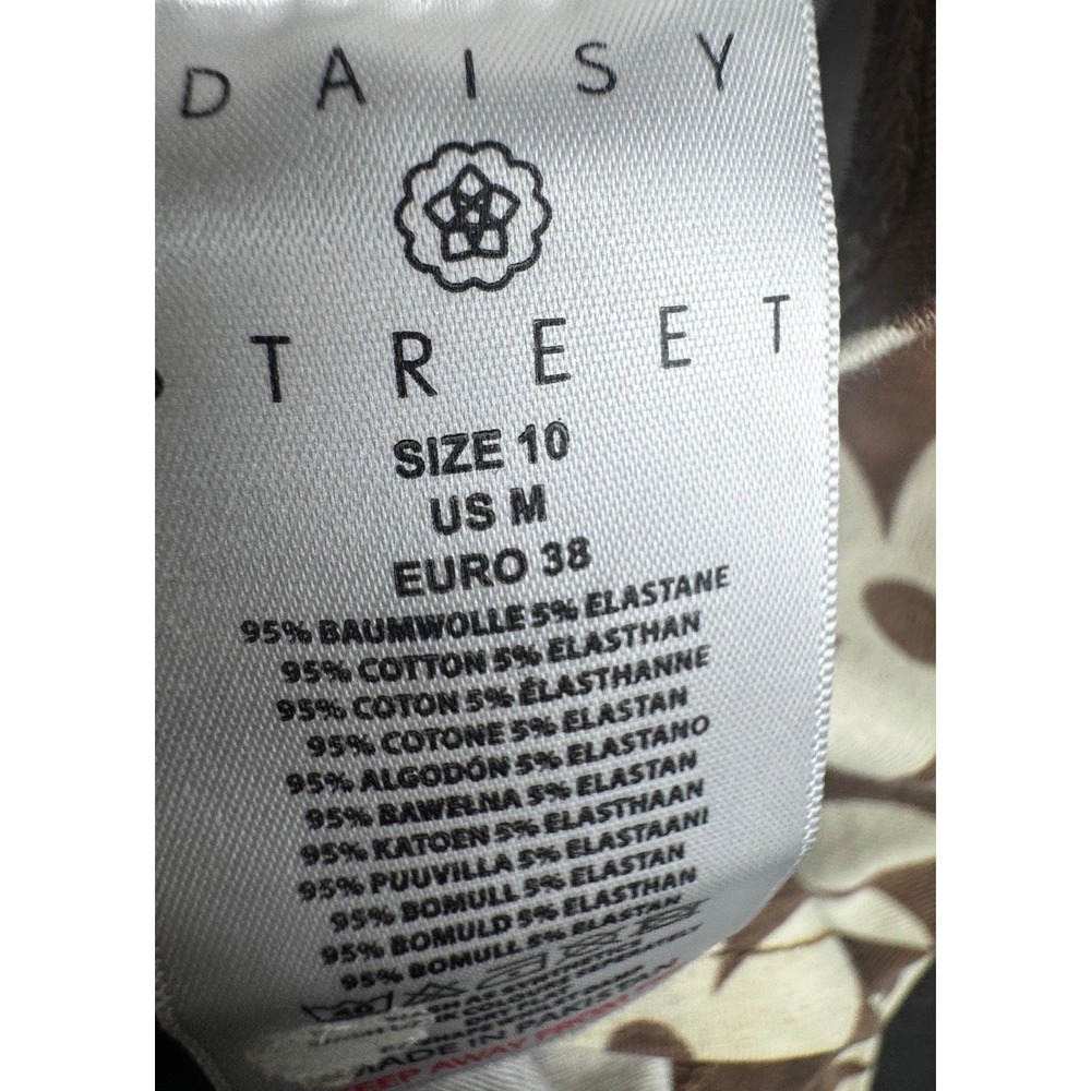 Daisy Street Cami Crop Top Medium Brown Floral Cotton Stretch Y2K Lace Trim M - Picture 6 of 6
